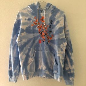 Artist Union M Cherry Blossom Blue Tie Dye Hoodie
